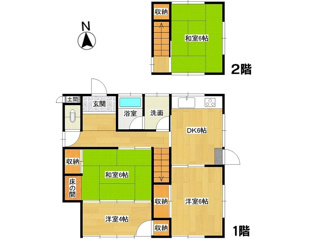 【間取り】 | 中古一戸建　玉島道口　4DK | 4DKの間取りとなっております。