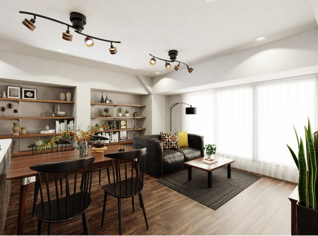 【居間・リビング】 | ジェイパーク上野アクシス | 【完成予想CGパース】