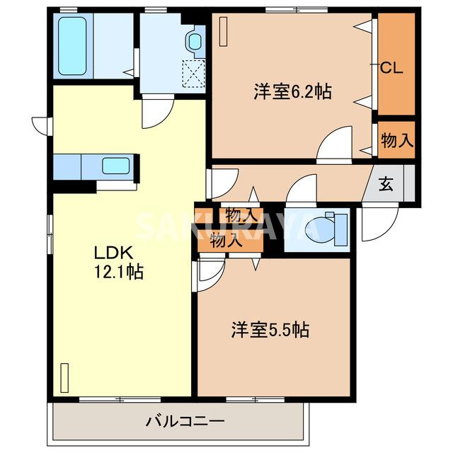 アプリコットタウン Ｂの間取り