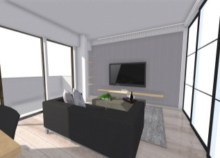 【居間・リビング】 | ロイヤルアーク伊丹 | プラン例です♪リビングはバルコニーに面した明るく開放的な空間です！※リフォーム代金は別途支払いが必要となります。