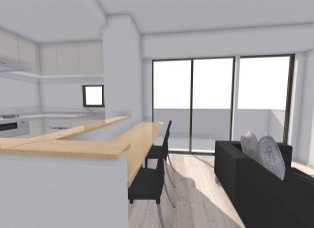 【居間・リビング】 | ロイヤルアーク伊丹 | プラン例です♪ゆったり落ち着いたリビングです！※リフォーム代金は別途支払いが必要となります。