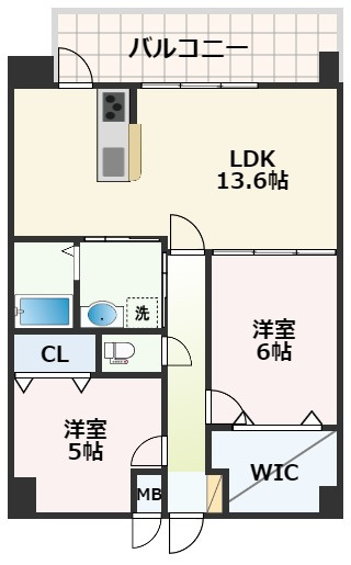 熊本市西区春日１丁目の賃貸マンションの間取り