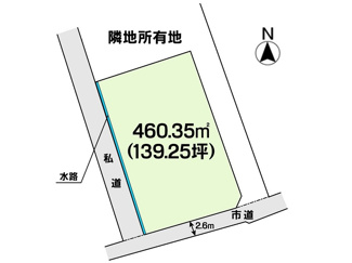 【区画図】 | 土地　真備町箭田　全1区画　139.25坪 | 土地区画図になります。