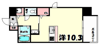 【間取り】 | プレサンス三宮花時計前