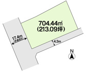 土地　真備町箭田　全1区画　213.09坪の画像