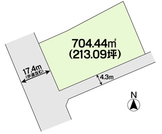 【区画図】 | 土地　真備町箭田　全1区画　213.09坪 | 土地区画図になります。