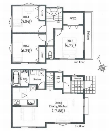 【間取り】 | 【仲介手数料０円】平塚市真田4丁目　新築一戸建て　A号棟　全2棟 | 平塚市真田4丁目　新築一戸建て　A号棟　全2棟
