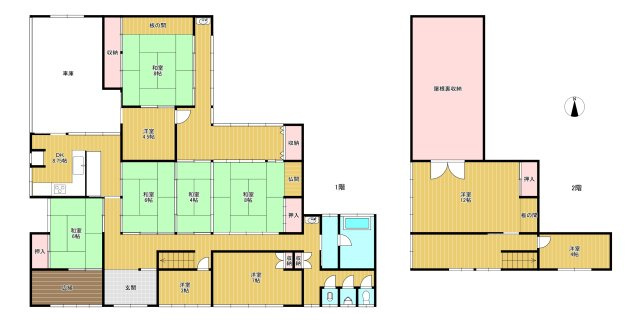 中古住宅)筑後市大字溝口の間取り