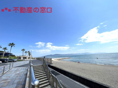【展望】 | 明石市藤江　A号棟　西明石シーサイドビュー藤江4期 | 現地より徒歩4分（約200ｍ）で藤江海岸。
身近に海を感じられる立地で暮らしてみませんか？