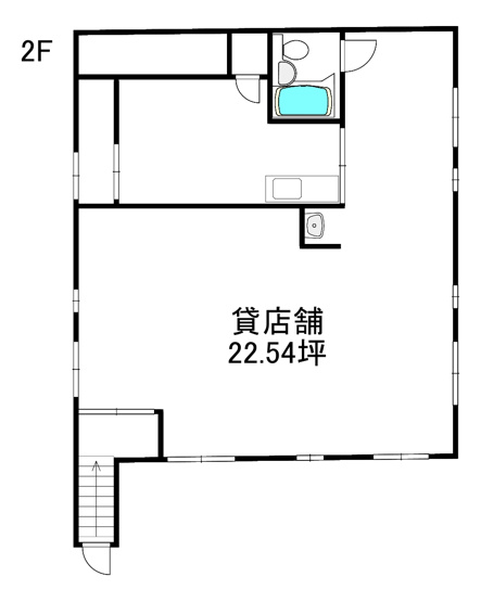 【間取り】 | 貸店舗（2階）