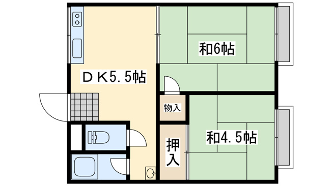 【間取り】 | ハイツ山本A棟
