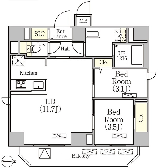 GRANSITE文京湯島（グランジット文京湯島）の間取り|2LDK