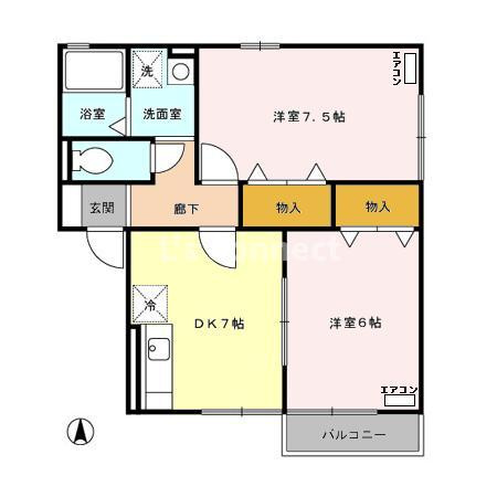 【間取り】 | コゥジィコートＢ