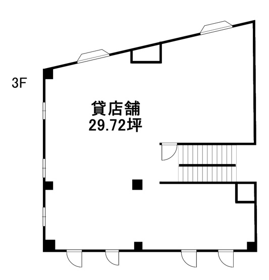 【間取り】 | 貸店舗（3階）
