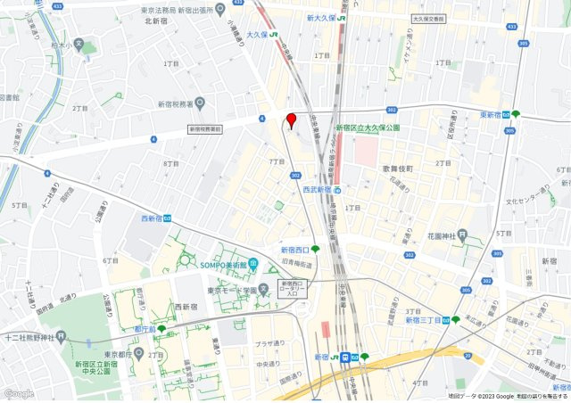 新宿区西新宿７丁目の事務所の地図