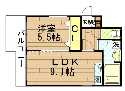 エターナルコート三条の間取り