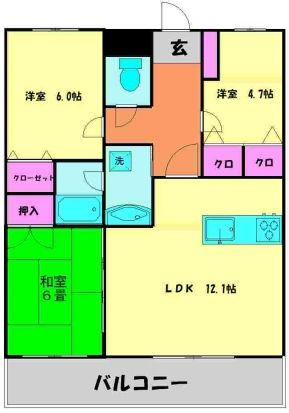 ライオンズマンションMAXIM櫛原の間取り