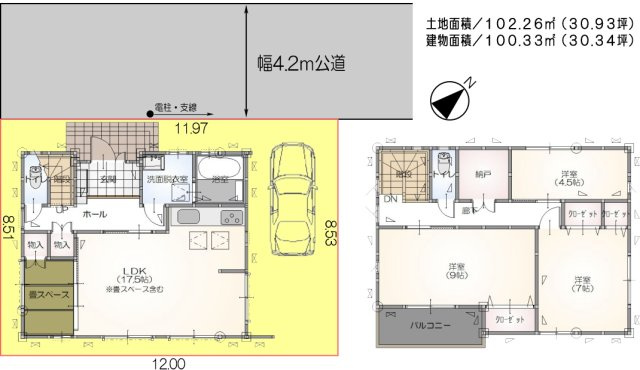 【間取り】 | 鴻巣市東３丁目　未入居住宅