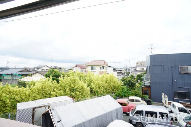 熊本市南区島町３丁目のアパートのバルコニー