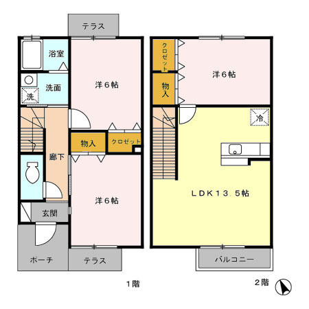 【間取り】 | ローズガーデン大井手