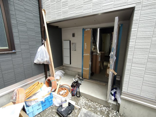 仮）美園3丁目PJ A棟のエントランス|工事中のエントランスです