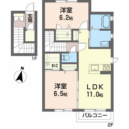 シャーメゾン花ノ井Bの間取り