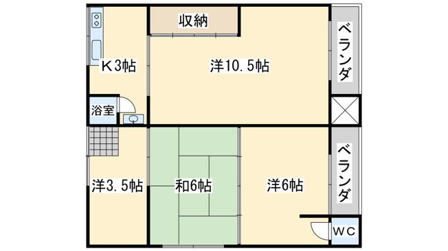 【間取り】 | サンワハイツ羽倉崎