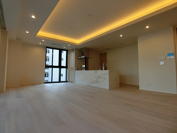 港区三田２丁目の賃貸マンションの居間・リビング