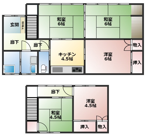不知火町小曽部　戸建の間取り