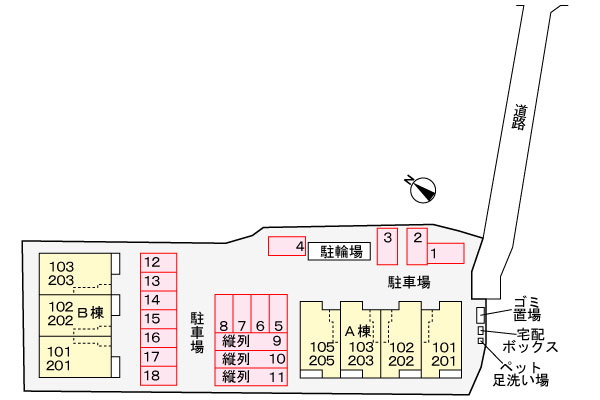 ボヌールＡの駐車場|イメージパース