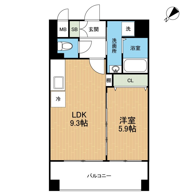 熊本市中央区新屋敷１丁目の賃貸マンションの間取り