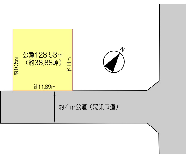 鴻巣市大間　売地の土地図