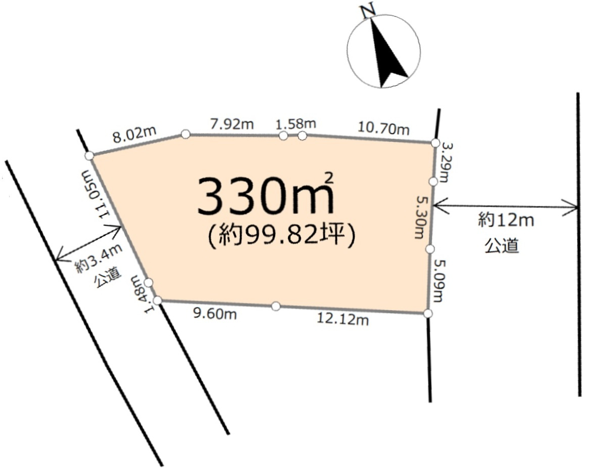 東松山市松山町２丁目  売地99坪の土地図