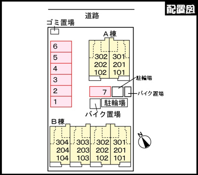 【区画図】 | プルメリアＢ | 駐車場