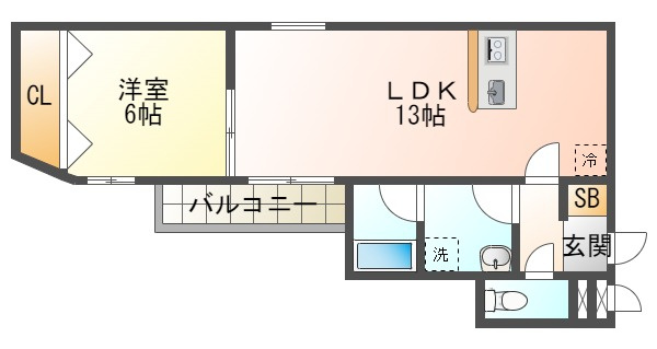 S Apt.玉津町の間取り