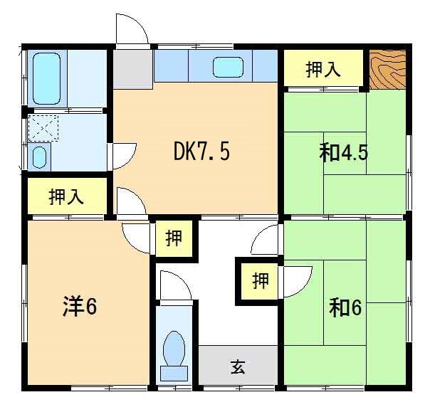 山口市江良２丁目の一戸建ての間取り