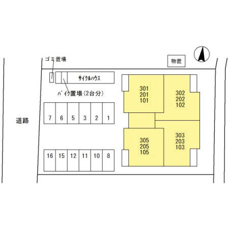 メゾンドール北野田の区画図