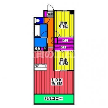 【間取り】 | グランシャリオ高宮東 | グランシャリオ高宮東の間取り