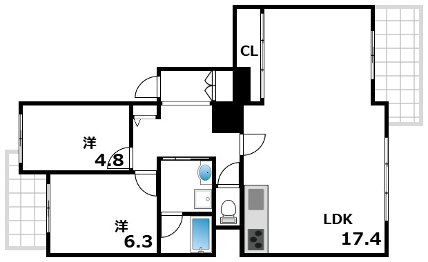 フローラ東御影の間取り