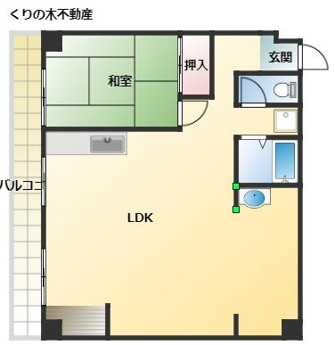 【間取り】 | 情報センターマンション | 1LDKのお部屋です