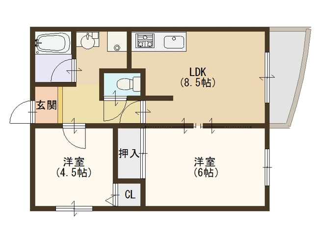 【間取り】 | パシフィック玉出中