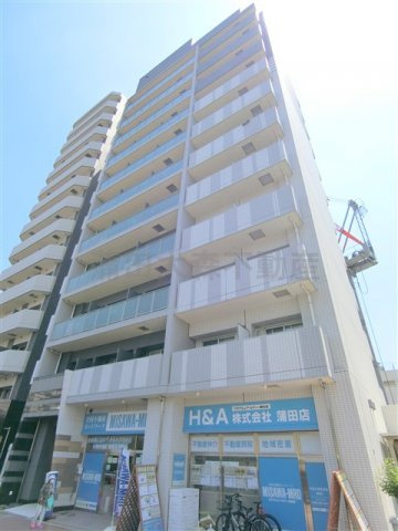アルテシモレガの外観|外観タイル張り　2013年3月築　RC鉄筋コンクリート造地上8建て1K～1LDK総戸数49戸蒲田駅近インターネット無料の分譲賃貸マンション　東京都大田区西蒲田8丁目