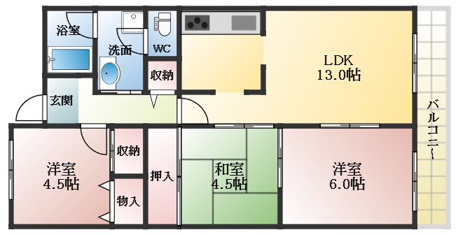 【間取り】 | メゾンドール富田林
