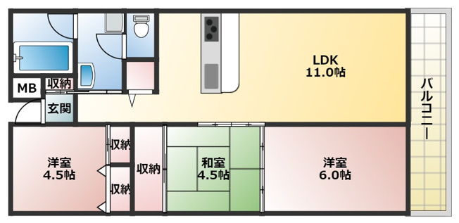 【間取り】 | メゾンドール富田林