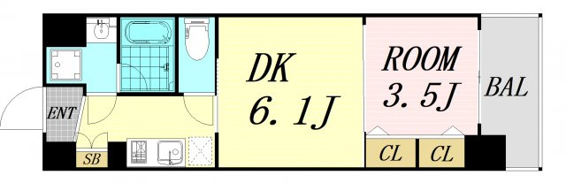 ファステート大阪マジョリティ 仲介手数料無料の間取り