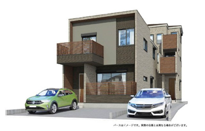 【外観パース】 | 南区曽池町1丁目 全2棟　＜仲介手数料無料＞大磯小・新郊中　新築一戸建て