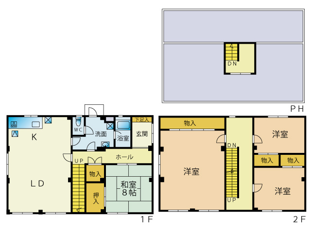 【間取り】 | 函南町平井(ダイヤランド) 中古住宅 EH04685 | 函南町平井　間取図