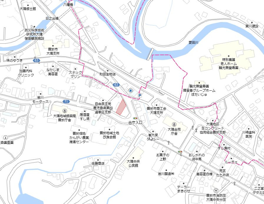 曽於市大隅町岩川の売地の土地図