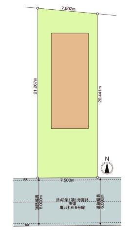 前面道路は6ｍあり、余裕をもって出入りできます。