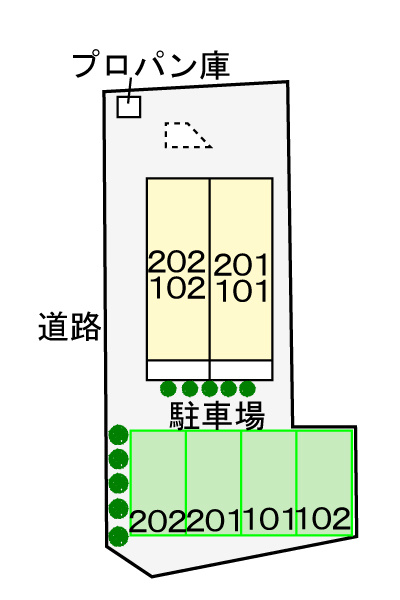 サンシャルマンの駐車場
